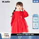 馬·拉?。∕.Latin）/商場(chǎng)同款童裝女童連衣裙春裝新款兒童毛衣紗裙 大紅 100cm