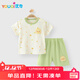 優(yōu)奇寶寶夏季套裝嬰兒夏天短袖衣服薄款夏天分體夏裝嬰幼兒洋氣小套裝