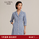 歌莉婭（GOELIA）Gloria/歌莉婭   甜酷七分袖連衣裙  117J4K99A 17C藍格 M