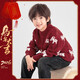 多多家【小馬圖案】男童紅色毛衣本命年冬季針織線(xiàn)衫兒童保暖圓領(lǐng)上衣