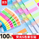 晨光（M&G）文具熒光透明便利貼索引標簽貼便簽貼紙小條高顏值5色標記書(shū)簽貼49*12mmYS-20辦公用品