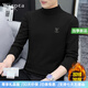 Wirpta高端品牌半高領(lǐng)打底衫男士2025秋冬新款保暖長(cháng)袖T恤修身中領(lǐng)內搭 黑色【超厚銀狐絨】 XL 【適合125-140斤】