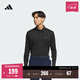 adidas高爾夫運動(dòng)舒適長(cháng)袖POLO衫男裝新款阿迪達斯官方   黑色   L