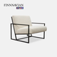 FINNNAVIAN ART現代簡(jiǎn)約布藝單人沙發(fā)Larabee客廳陽(yáng)臺意式輕奢休閑椅 芬納維亞 雪花白【80*70*74】