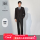 海瀾之家（HLA）西服套裝男輕商務(wù)時(shí)尚平駁領(lǐng)套西男秋季 黑色02（西服+西褲） XL 180/96A 50A推薦150~160斤