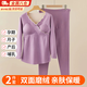 鉑吶苓孕婦秋衣秋褲套裝月子服秋冬哺乳衣保暖睡衣產(chǎn)后喂奶家居服德絨 孕婦保暖衣套裝【丁香紫 XL】