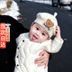XELECPOCKET兒童貝雷帽秋冬季韓版小熊嬰幼兒男童針織毛線(xiàn)畫(huà)家帽潮公主帽洋氣 米色 均碼【頭圍45-48cm】