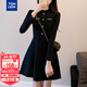 唐獅2025秋季圓領(lǐng)長(cháng)袖連衣裙名媛風(fēng)優(yōu)雅顯瘦百搭淑女溫柔氣質(zhì)潮流