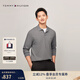 Tommy Hilfiger【透氣舒適】秋冬男裝經(jīng)典1985純色繡標珠地網(wǎng)眼長(cháng)袖T恤POLO 灰色P91 M （推薦：135-150斤）