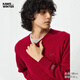 優(yōu)衣庫男裝女裝KAWS羊絨圓領(lǐng)針織衫長(cháng)袖毛衣毛衫25秋冬新款485272 16 紅色 XL