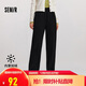 森馬（Semir）[商場(chǎng)同款]休閑褲女加絨長(cháng)褲簡(jiǎn)約冬2024仿呢闊腿褲101724127016A