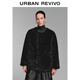 UR2026春季新款女裝氣質(zhì)毛絨感牛角扣圓領(lǐng)外套UWM150121 黑色 M