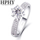 HPHY JEWELRY培育鉆戒指白18k金1克拉群鑲微鑲碎鉆豪華戒臂女款 星光皇后 IGI/主鉆1克拉/D/VVS2/3EX/N