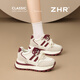 ZHR德訓鞋女春秋復古厚底內增高百搭休閑鞋運動(dòng)鞋女鞋 KS287M米紅37