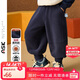 ASK JUNIOR兒童男童褲子2024秋季奧利絨束腳褲可愛(ài)裝飾寶寶長(cháng)褲 130 