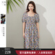 熙然溫柔氣質(zhì)方領(lǐng)連衣裙子女時(shí)尚小清新田園風(fēng)碎花連衣裙女夏 花色 S