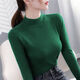 FSHE針織衫女2025新款秋冬時(shí)尚半高領(lǐng)長(cháng)袖套頭修身顯瘦打底衫女士毛衣 墨綠色 S