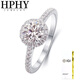 HPHY JEWELRY培育鉆石戒指18K金圓包戒指女1克拉戒指求婚送禮人造鉆戒 PT950鉑金1克拉DVVS/3EX/NGIC證