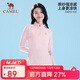 駱駝戶(hù)外速干T恤女長(cháng)袖立領(lǐng)春秋原紗彈力冰感透氣吸濕徒步防曬T恤