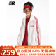 ER【明星同款】男套裝女條紋撞色加絨衛衣潮牌運動(dòng)服校園風(fēng)情侶裝 白色套裝 L