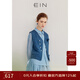 EIN玫瑰故事 EIN言輕行復古手作胸針棉麻疊穿無(wú)領(lǐng)西裝馬甲女秋新款 墨藍 S