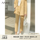 AMII女裝2025職業(yè)西服套裝女夏季新款休閑外套時(shí)尚西裝兩件套 鵝黃(西褲) L (165)