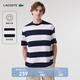 LACOSTE法國鱷魚(yú)男裝時(shí)尚拼色條紋寬松圓領(lǐng)短袖T恤|TH3765 522/白色/藏青拼色 L 5 180