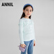 安奈兒（Annil）童裝女童中領(lǐng)長(cháng)袖T恤2025秋新款 軟糖綠 140