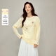 茵曼（INMAN）茵曼輕薄立體盤(pán)繩繡花T恤2026春女裝新款落肩袖上衣罩衫 淺黃色 S