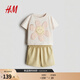 H&M童裝女童2025年春秋季新款T恤和短褲2件式套裝1281804 淺粉色/SmileyWorld? 140 140/68 (9-10Y)