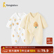 童泰嬰兒連體衣新生兒衣服四季0-6月初生寶寶哈衣爬服純棉內衣2件裝 黃白小樹(shù)（四季款） 59cm (建議1-3個(gè)月身高55-60cm)