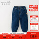 戴維貝拉（DAVE＆BELLA）兒童牛仔褲男童棉褲洋氣幼兒長(cháng)褲加厚小童休閑褲秋冬新款童褲 牛仔藍【現貨】 110 cm（建議身高100-110cm）