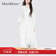 MeetMetro瑪依爾法式浪漫淑女連衣裙女2025秋新款優(yōu)雅氣質(zhì)A字長(cháng)裙 白色【現貨閃電發(fā)】 M