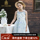 IVY HOUSE常春藤兒童裝女童2024夏新款  印花雪紡法式印花吊帶公主裙連衣裙 彩圖（（附贈肩飾*2）） 120cm