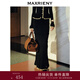 MAXRIENY優(yōu)雅復古感花邊半身裙法式浪漫氣質(zhì)高腰魚(yú)尾長(cháng)裙 黑色 M