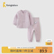 童泰（TONGTAI）寶寶秋衣套裝秋冬季純棉保暖嬰兒內衣高腰提花秋褲睡衣紫色90cm