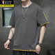 啄木鳥(niǎo)純棉短袖t恤男潮流夏季大碼寬松薄款半袖男士上衣服男裝圓領(lǐng)夏裝 102深灰 XL