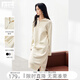 對白【懶人針織裙】寬松直筒連衣裙女2025冬新款翻領(lǐng)慵懶休閑長(cháng)裙 奶白色 L