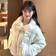 妙奕嘉棉服女士外套秋冬季2025年新款洋氣小個(gè)子棉襖棉衣短款高級感學(xué)生 甜美波點(diǎn)白色毛絨領(lǐng)棉服 均碼 【建議115斤內】