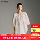 艾諾絲雅詩(shī)【商場(chǎng)同款】夏季新品時(shí)尚立體圓圈花朵雪紡衫上衣女30535045 白色 M