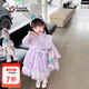 奧特曼童裝洛麗塔公主裙女童連衣裙春秋季兒童生日禮物女孩玲娜貝爾裙子 紫色裙子+毛衣+裙撐 90 建議80-90cm1歲半-2歲
