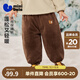 迷你巴拉（minibala）男女童寶寶棉褲2025冬新品兒童保暖夾棉褲子柔軟親膚長(cháng)褲 咖啡50812 90