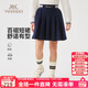 英氏（YEEHOO）女童裙子兒童半身裙中大童裝短裙學(xué)院風(fēng)運動(dòng)休閑秋裝 深藍 150
