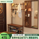 睿帆實(shí)木衣帽架入戶(hù)換鞋凳掛衣架一體房間立式衣架鞋架組合玄關(guān)置物架