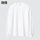 優(yōu)衣庫男女裝大師T AIRism棉混紡圓領(lǐng)T恤長(cháng)袖上衣475349 469922 475349/00白色 L