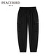 太平鳥(niǎo)男裝束腳工裝褲男潮流休閑褲大口袋長(cháng)褲男 黑色 S 