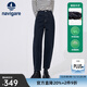 Navigare意大利小帆船不易褪色牛仔褲女士秋冬款磨毛彈力香蕉褲時(shí)尚長(cháng)褲子 海軍藍 L