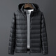 席臣特大碼輕薄羽絨服男胖子加肥加大白鴨絨短款羽絨衣超大號連帽外套 黑色 8XL 推薦260-280斤