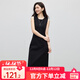 熙世界（sllsky）通勤知性?xún)?yōu)雅黑色無(wú)袖連衣裙2025春季新款背心裙內搭裙子 隕石黑 2XL