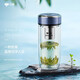萬(wàn)象（WANXIANG）雙層弧形玻璃杯男女士帶濾網(wǎng)水杯灰藍色360ml便攜車(chē)載泡茶杯